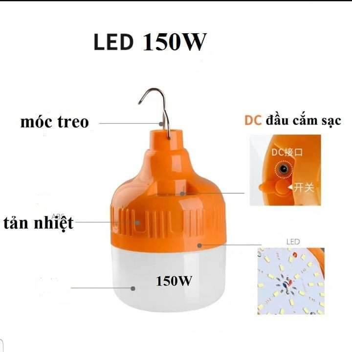 Bóng đèn led tích điện 6-8h loại 150w siêu sáng