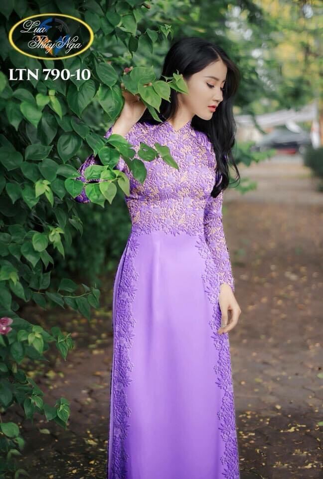 Vải áo dài giả ren