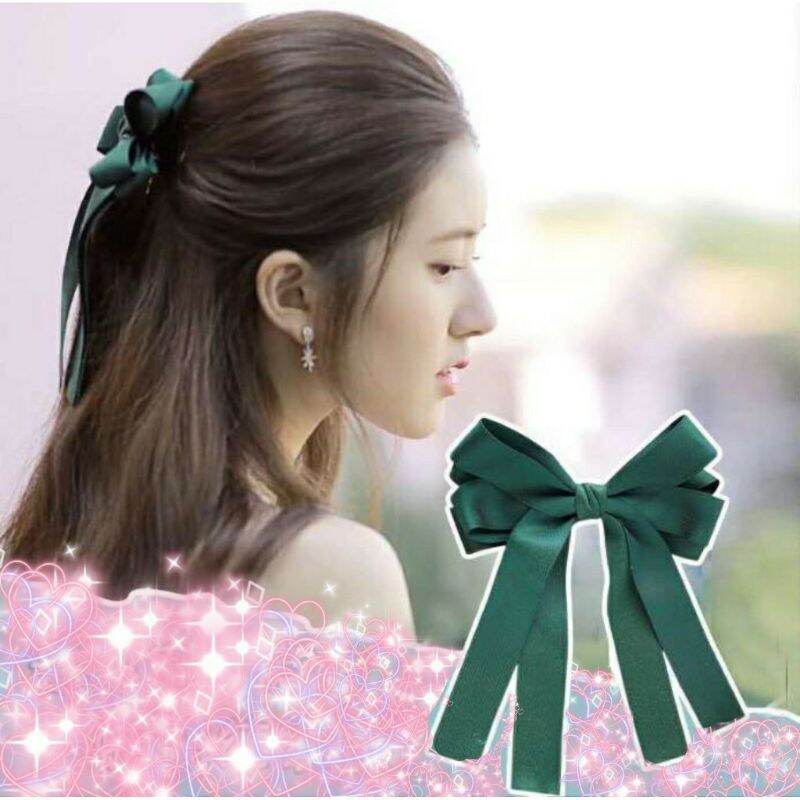 Kẹp Nơ ruy băng lụa phong cách tiểu thư