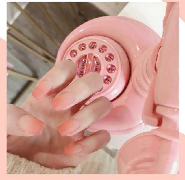Bộ 24 móng tay giả nhám hồng