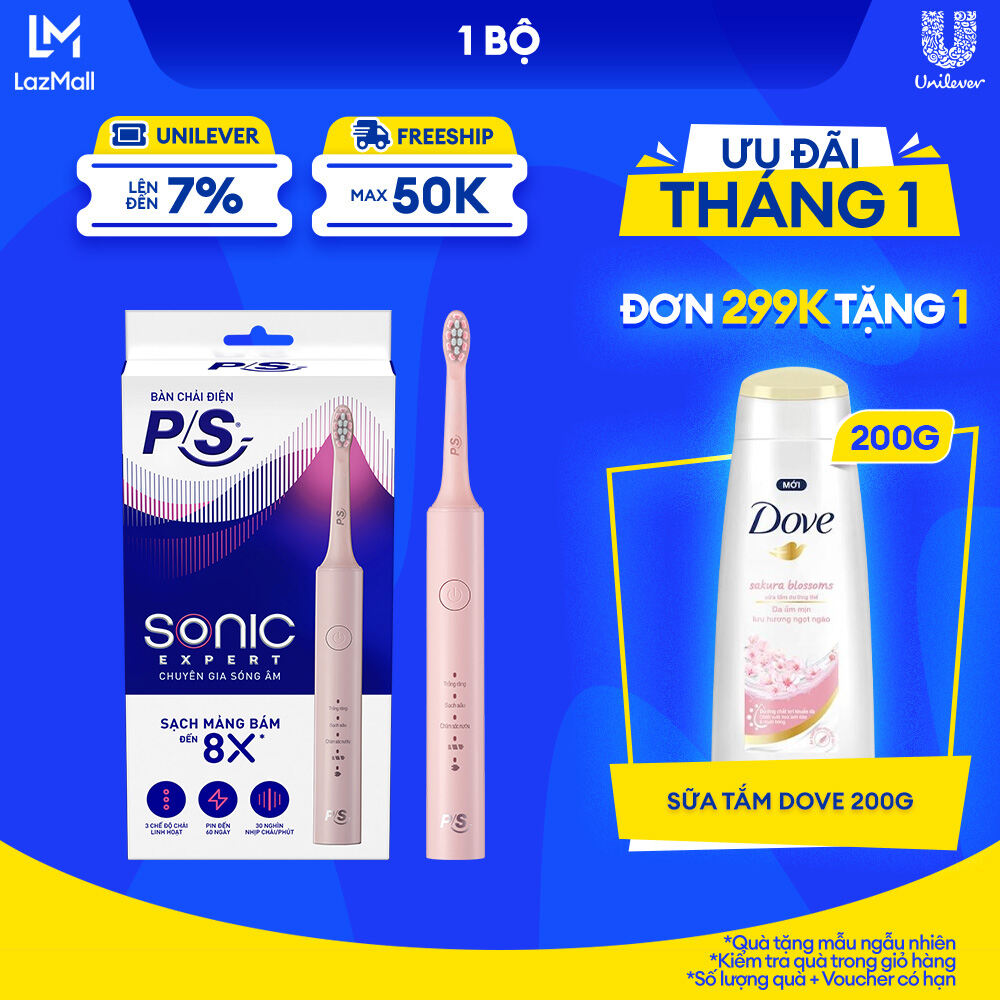 Bộ bàn Chải Điện P/S Sonic Expert Chuyên Gia Sóng Âm Công Nghệ Sóng Âm Chải Sạch Mảng Bám Tới 8X