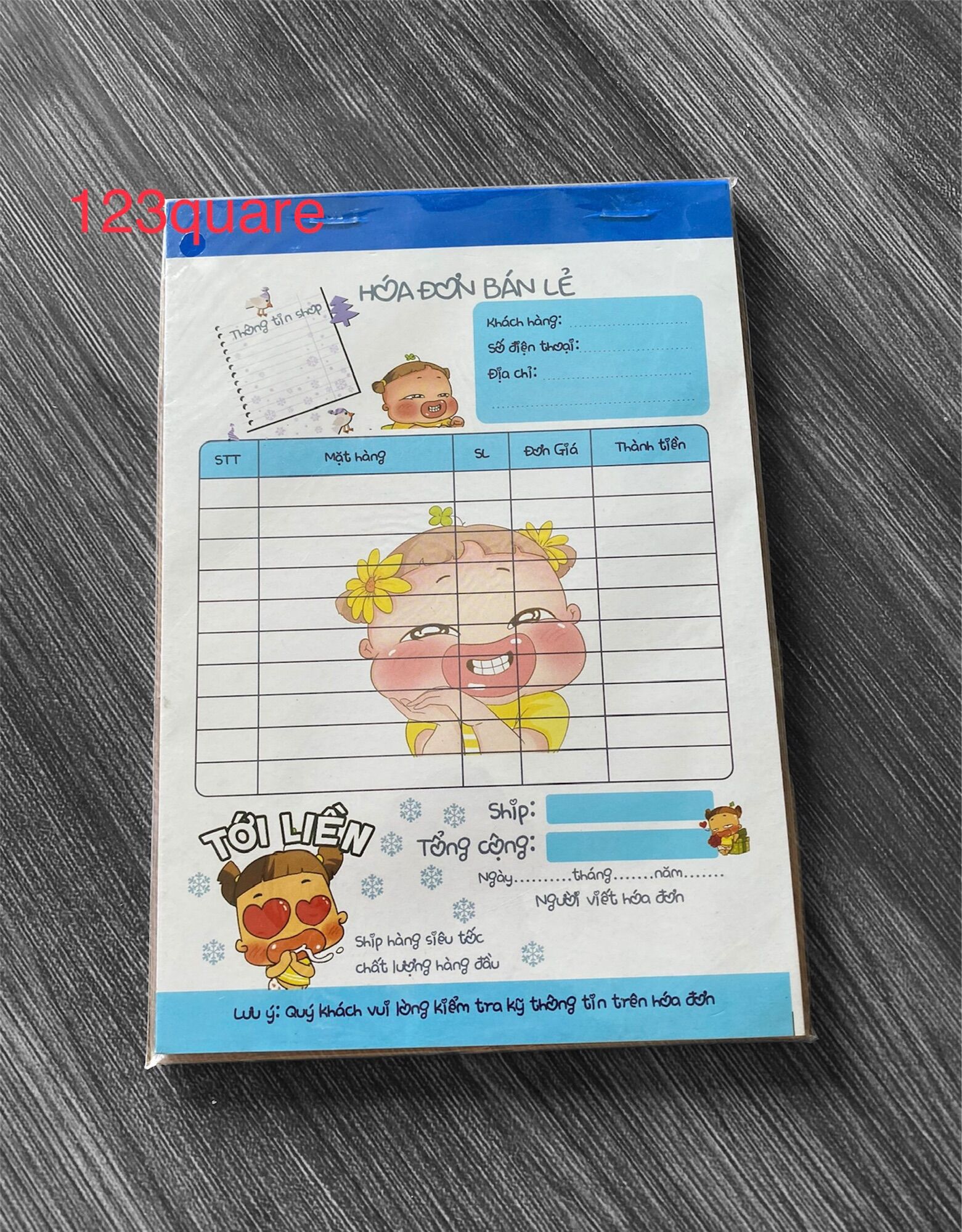 Hoá đơn hoạt hình 1 liên combo 10 quyển