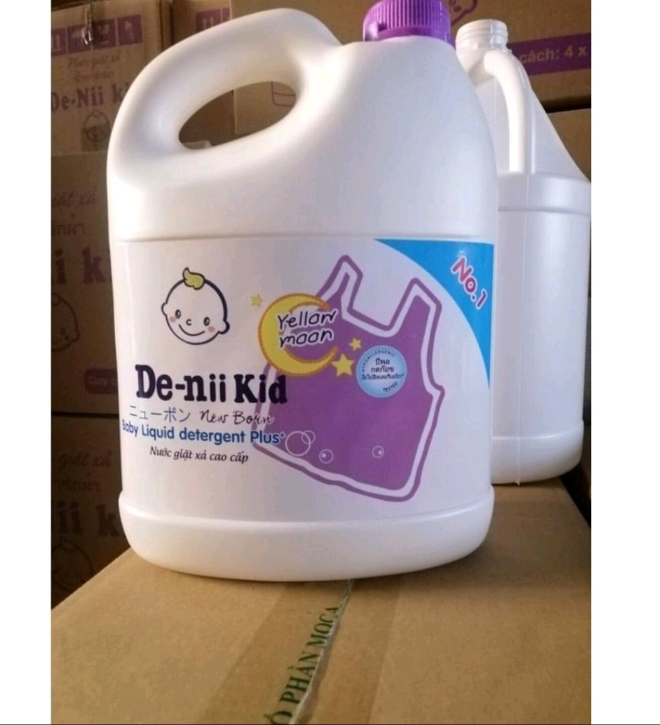 Nước giặt xả 2in1 An toàn cho bé De_Nii_Kid 3600ML Mẫu mới.