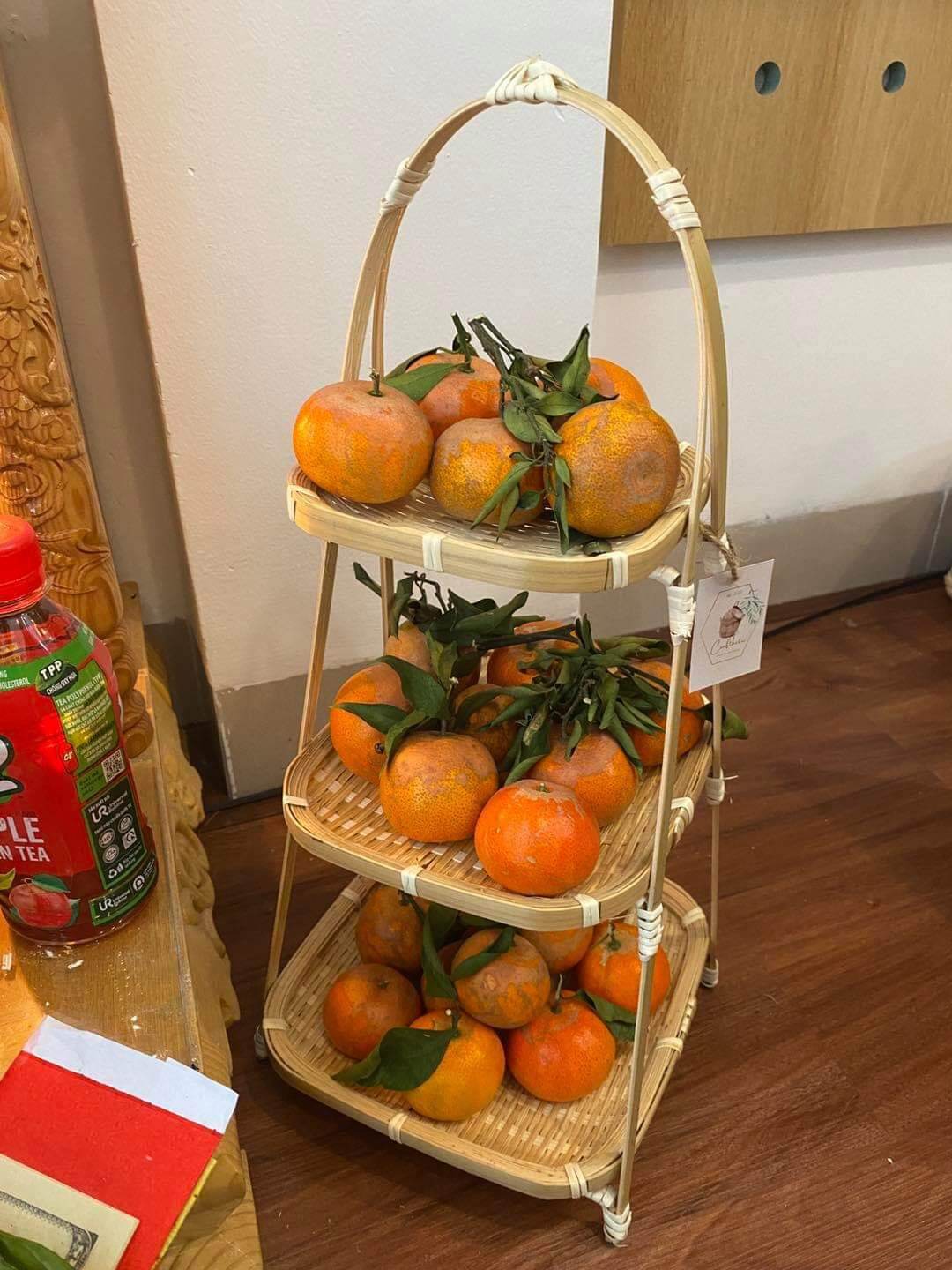 Kệ mẹt tre 3 tầng vuông
