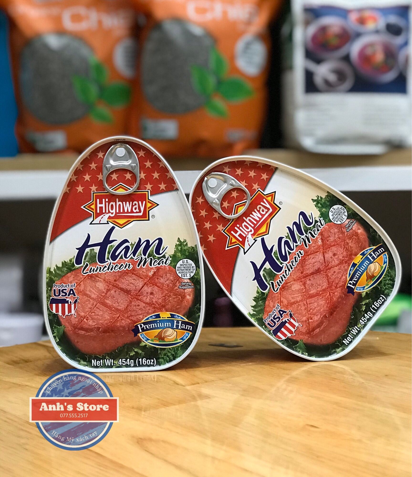 Thịt heo đóng hộp Ham HighWay của Mỹ hộp 464g