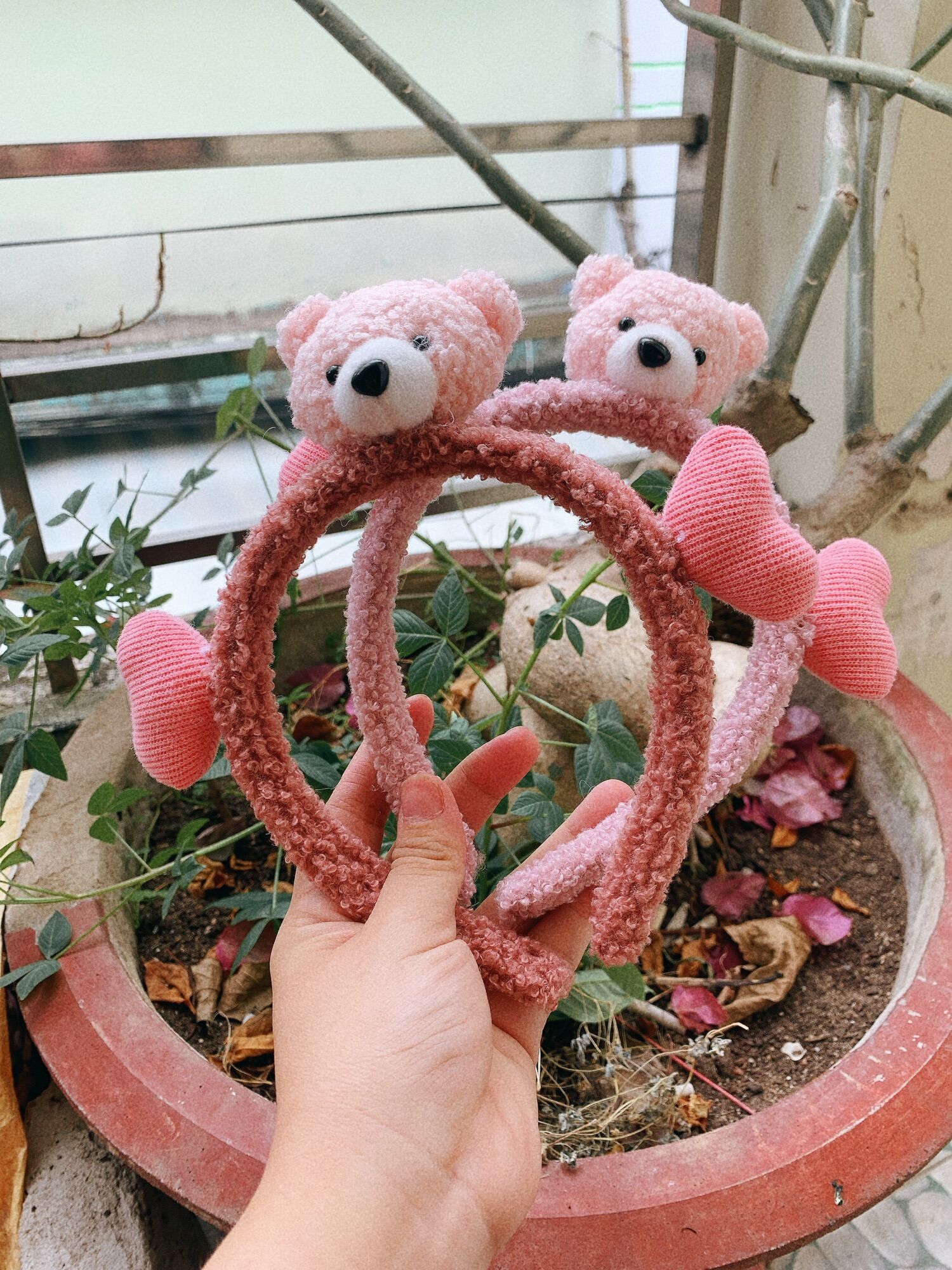 CC31 cài tóc bờm gấu + 2 tim băng đô