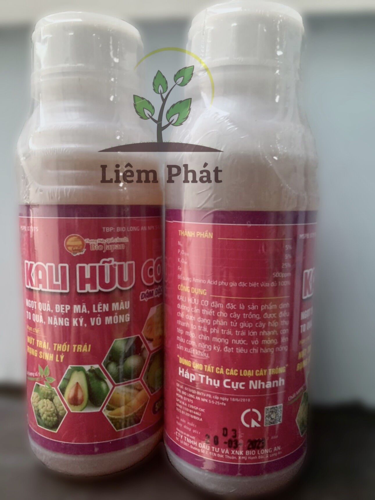 1 chai kali hữu cơ 500ml thương hiệu quả cầu lửa