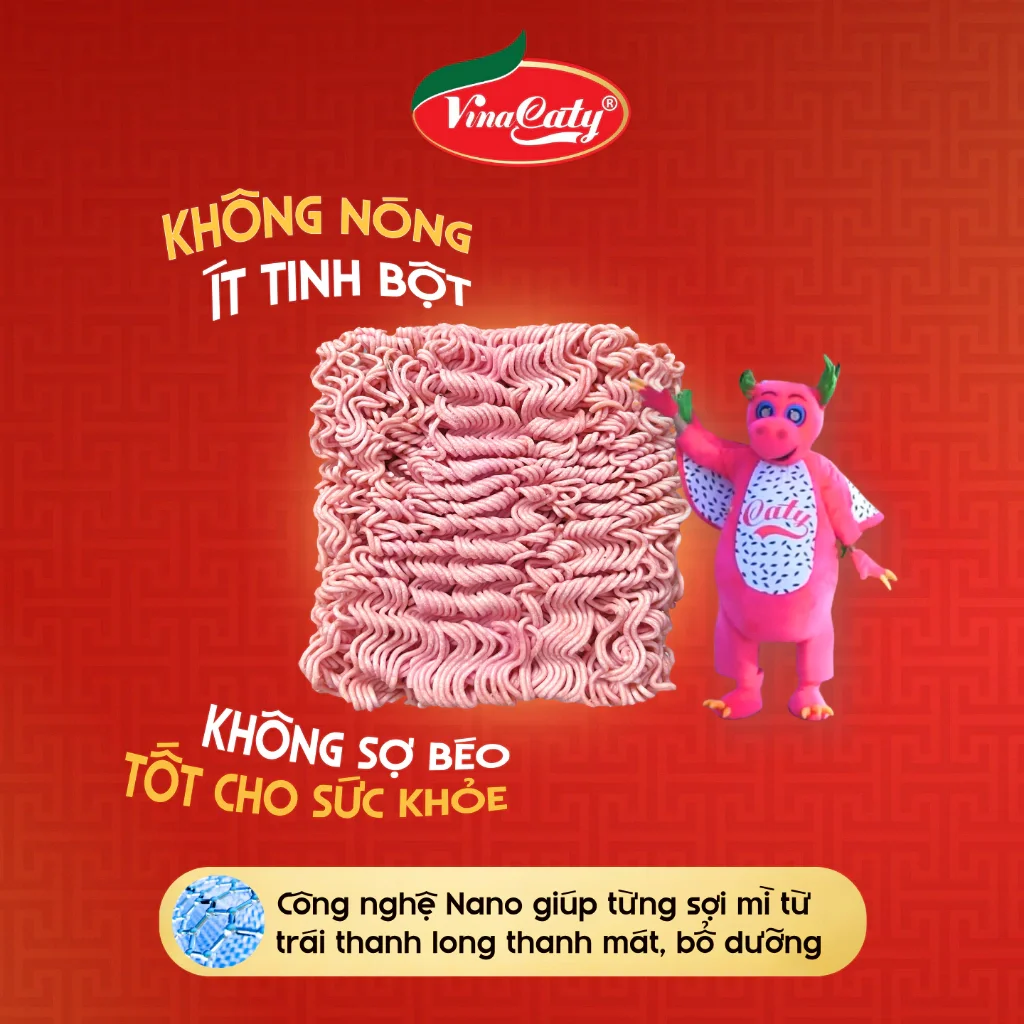 Mì tôm thanh long đỏ Caty hải sản chua cay ( thùng 30 gói × 80g)