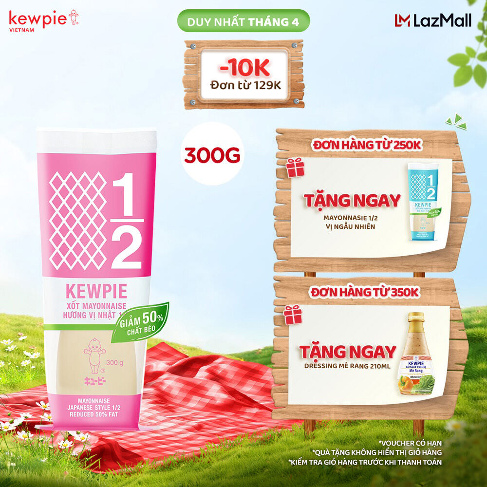 Xốt Mayonnaise Kewpie Hương Vị Nhật Giảm 50% Chất Béo 300g