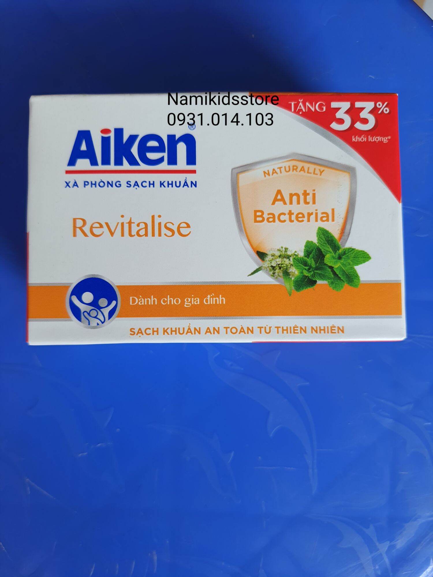 Xà phòng sạch khuẩn AIKEN chiết xuất bạc hà 120g