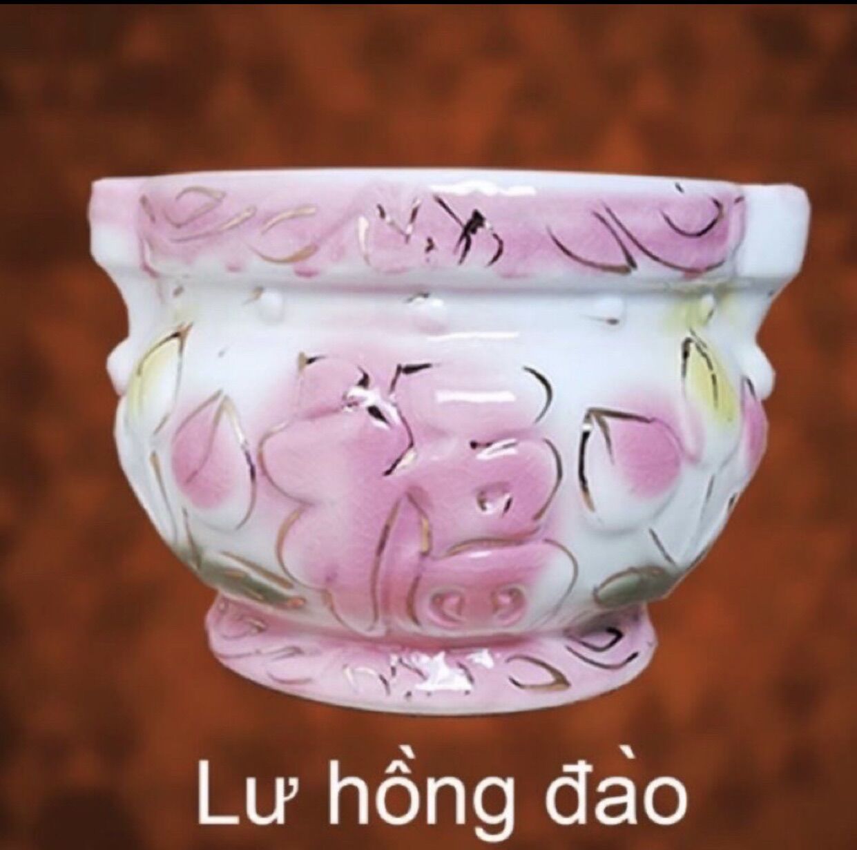COMBO ĐỒ SỨ TRƯNG BÀN THỜ HÌNH ĐÀO HỒNG