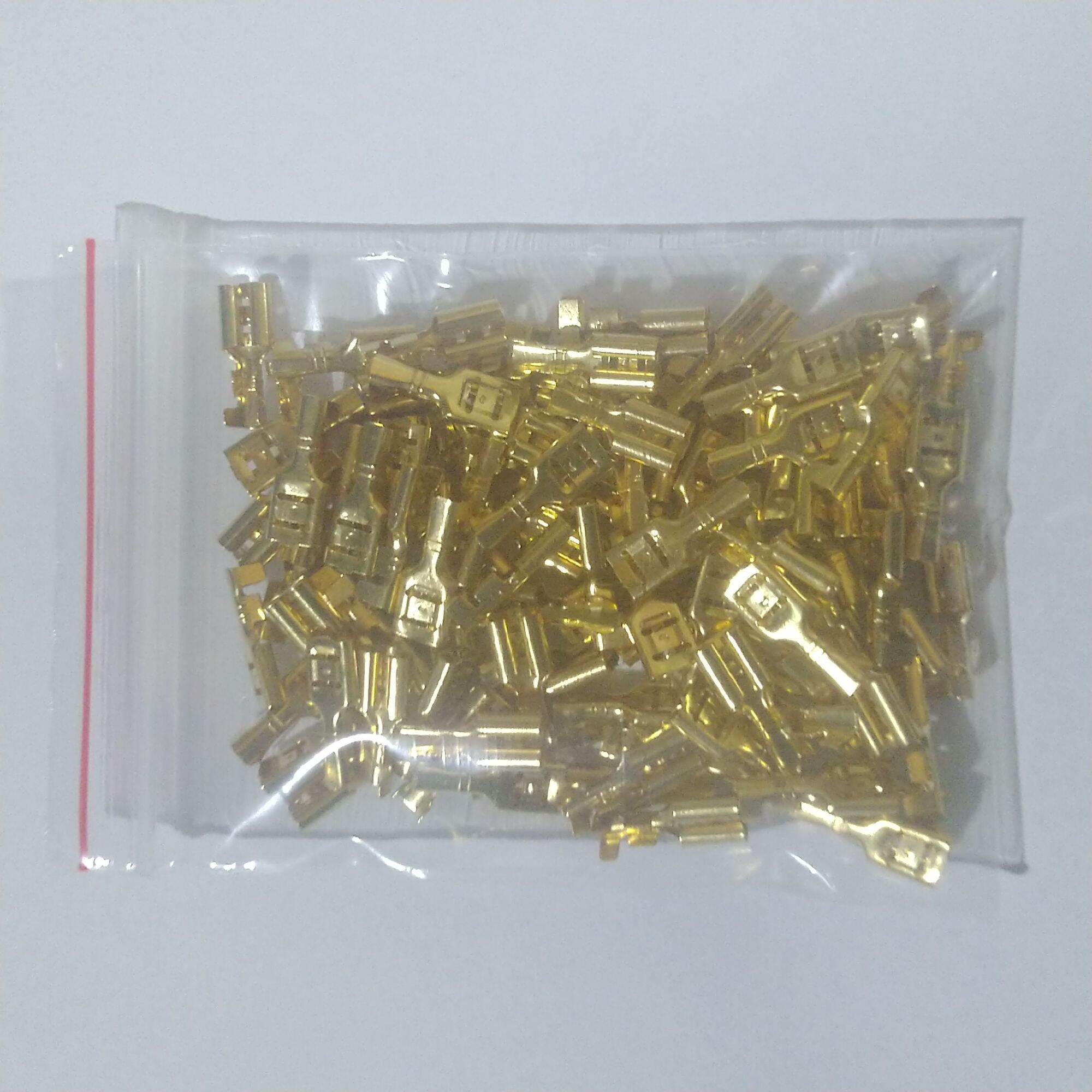 100 Cos ngàm cái đồng thau trần 4,8mm ứng dụng nhiều công việc.