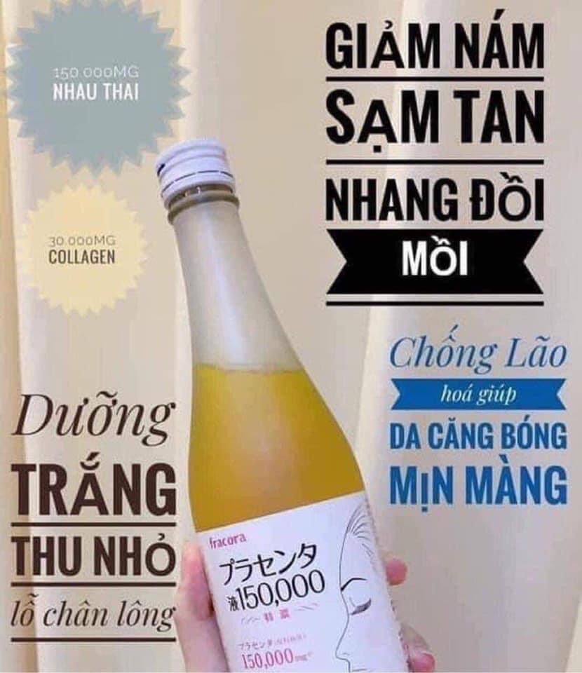 Nước uống trắng da nhau thai heo Fracora Placenta 150000mg, nước uống đẹp da chống lão hóa Nhật Bản
