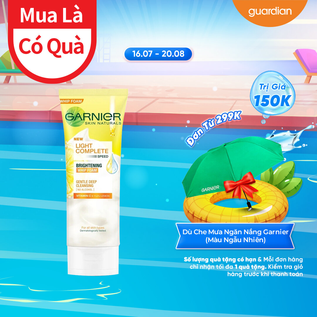 Sữa Rửa Mặt Dạng Bọt Garnier Light Complete Speed Brightening Whip Foam 100ml