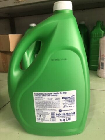 Nước rửa chén Sunlight trà xanh can 3,6kg