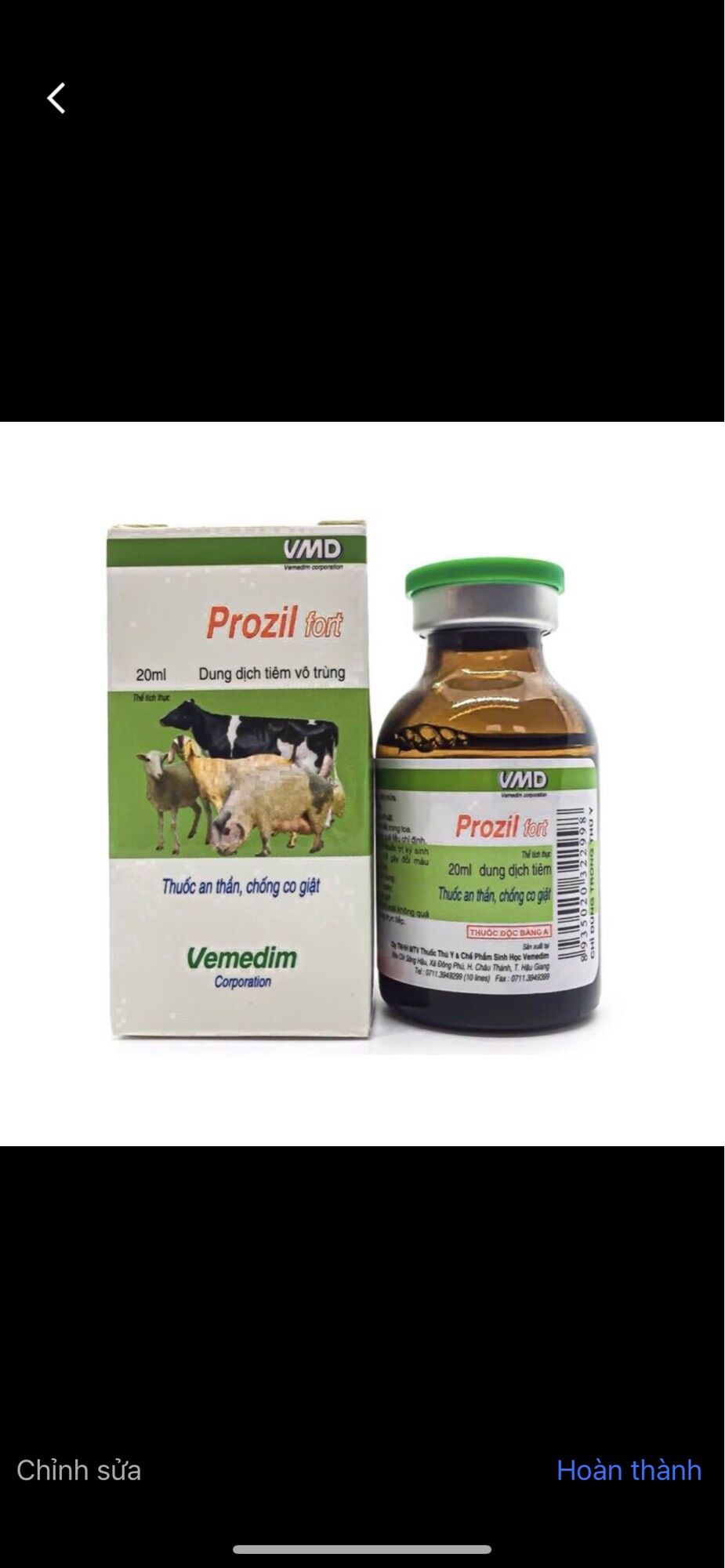 [THÚ Y] 1 lọ PROZIL FORT 50ml AN THẦN, CHỐNG CO GIẬT cho trâu bò lợn gà chó mèo