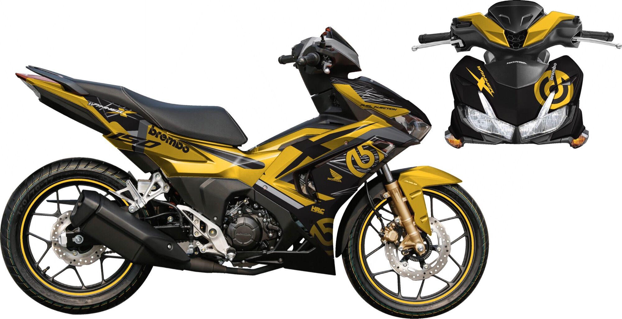 Tem trùm winner x v3 vàng đen brembo