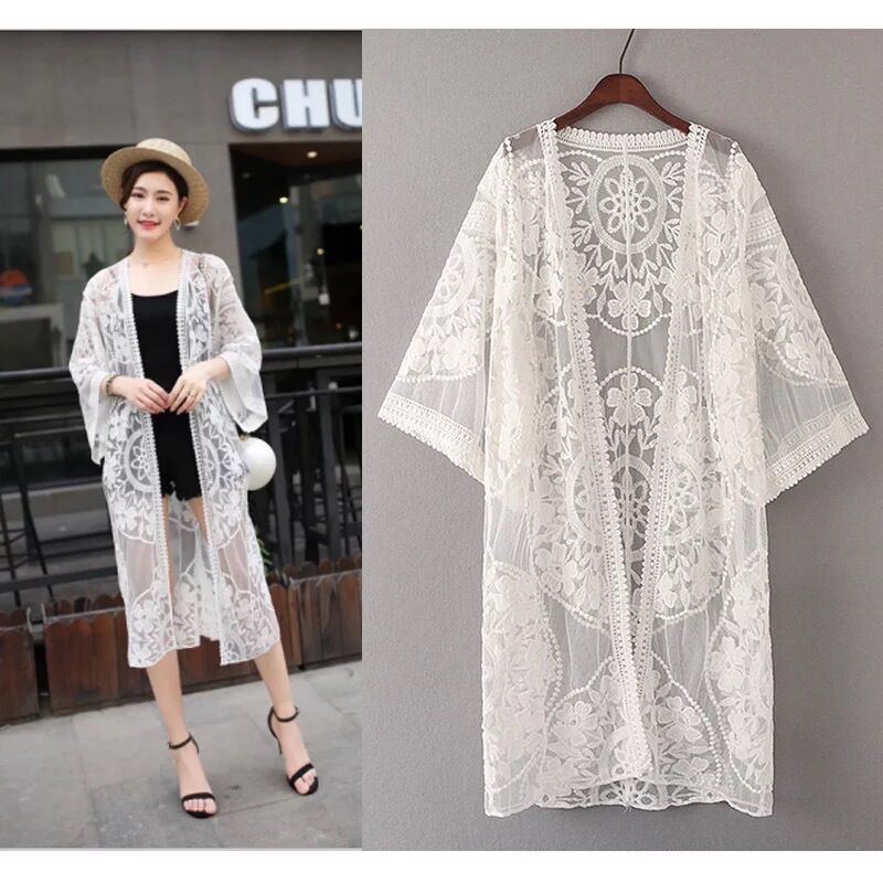 💥ÁO CHOÀNG REN ĐI BIỂN DÁNG DÀI