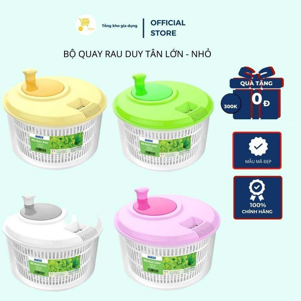Bộ Quay Rau Matsu Duy Tân Nhỏ-Lớn, Rổ Quay Rau Củ Quả Tiện Lợi, Cao Cấp MTA-MART2