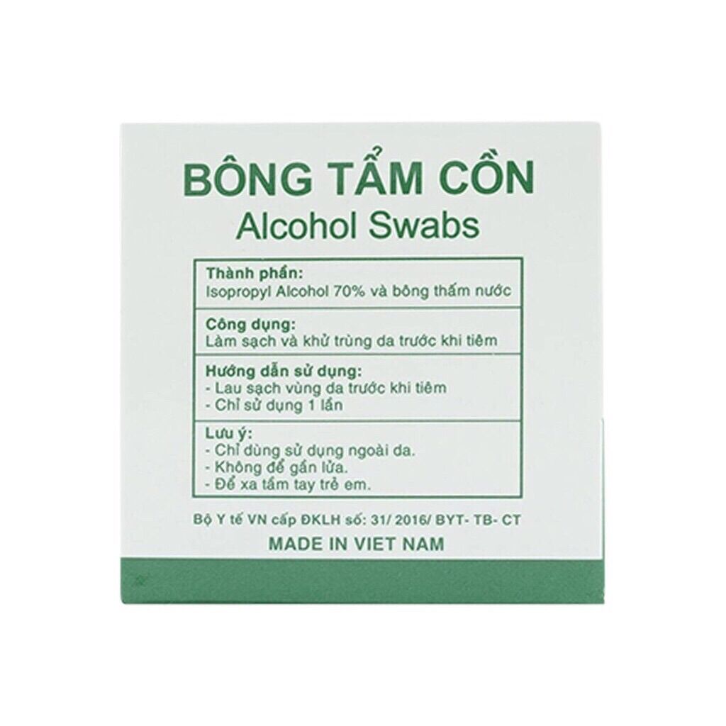 Bông tẩm cồn TANAPHAR 100 PCS