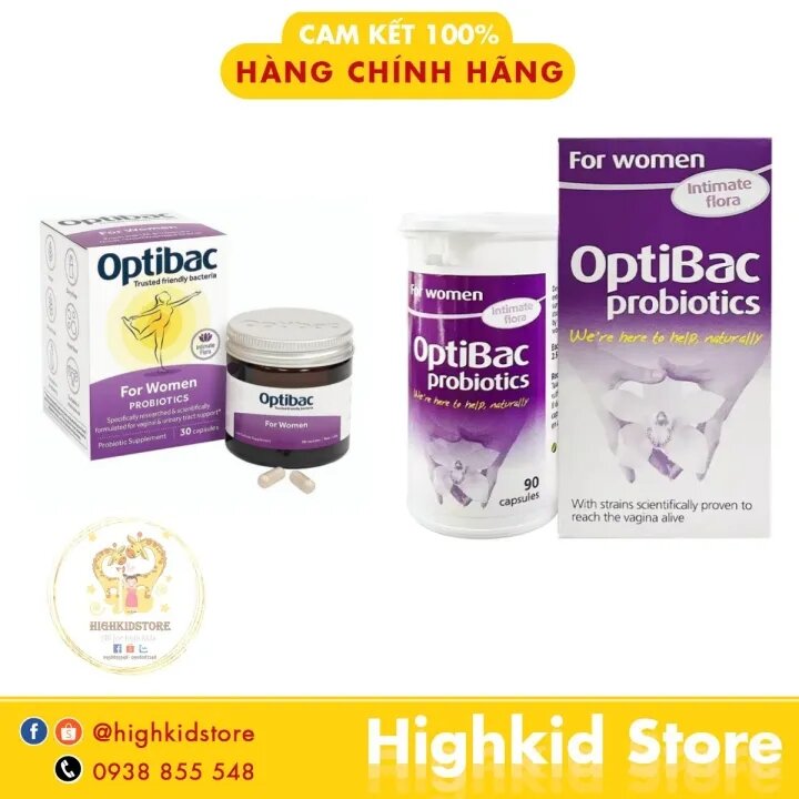 Men vi sinh Optibac tím 90 viên chuẩn UK
