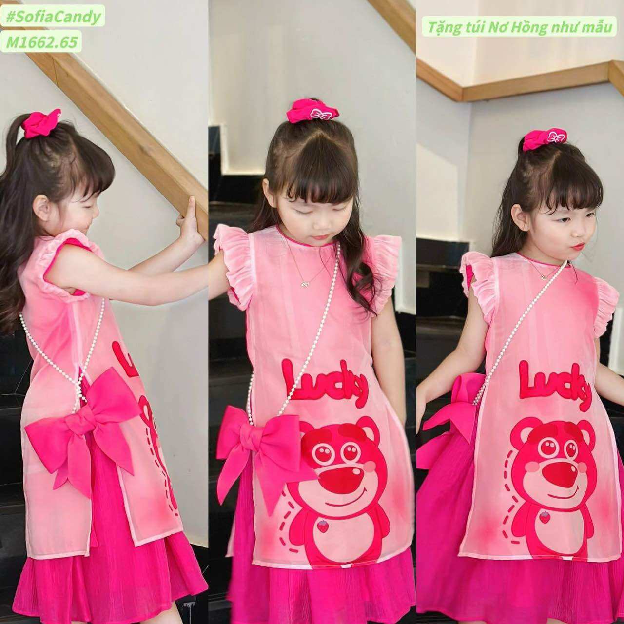 Váy gấu dâu babydol 10-42ki