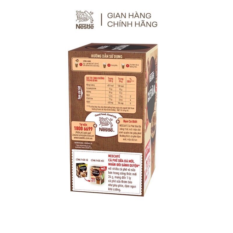 Cà phê sữa đá 3 in 1 NESCAFE - HỘP 200G