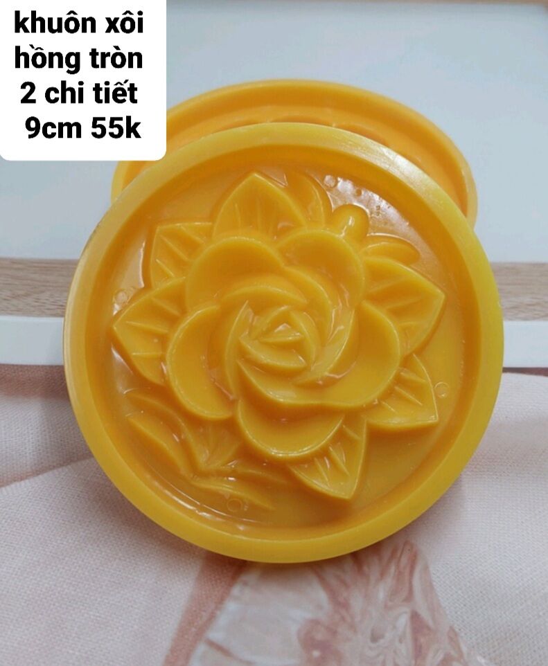 Khuôn nhận xôi 2 chi tiết hình hoa hồng tròn