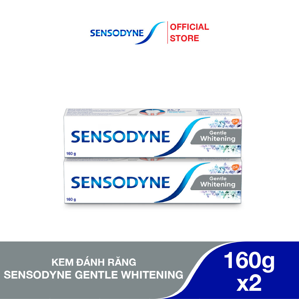 Bộ 2 Kem đánh răng SENSODYNE Gentle Whitening 160g giúp giảm ê buốt hiệu quả và làm trắng răng tự nh