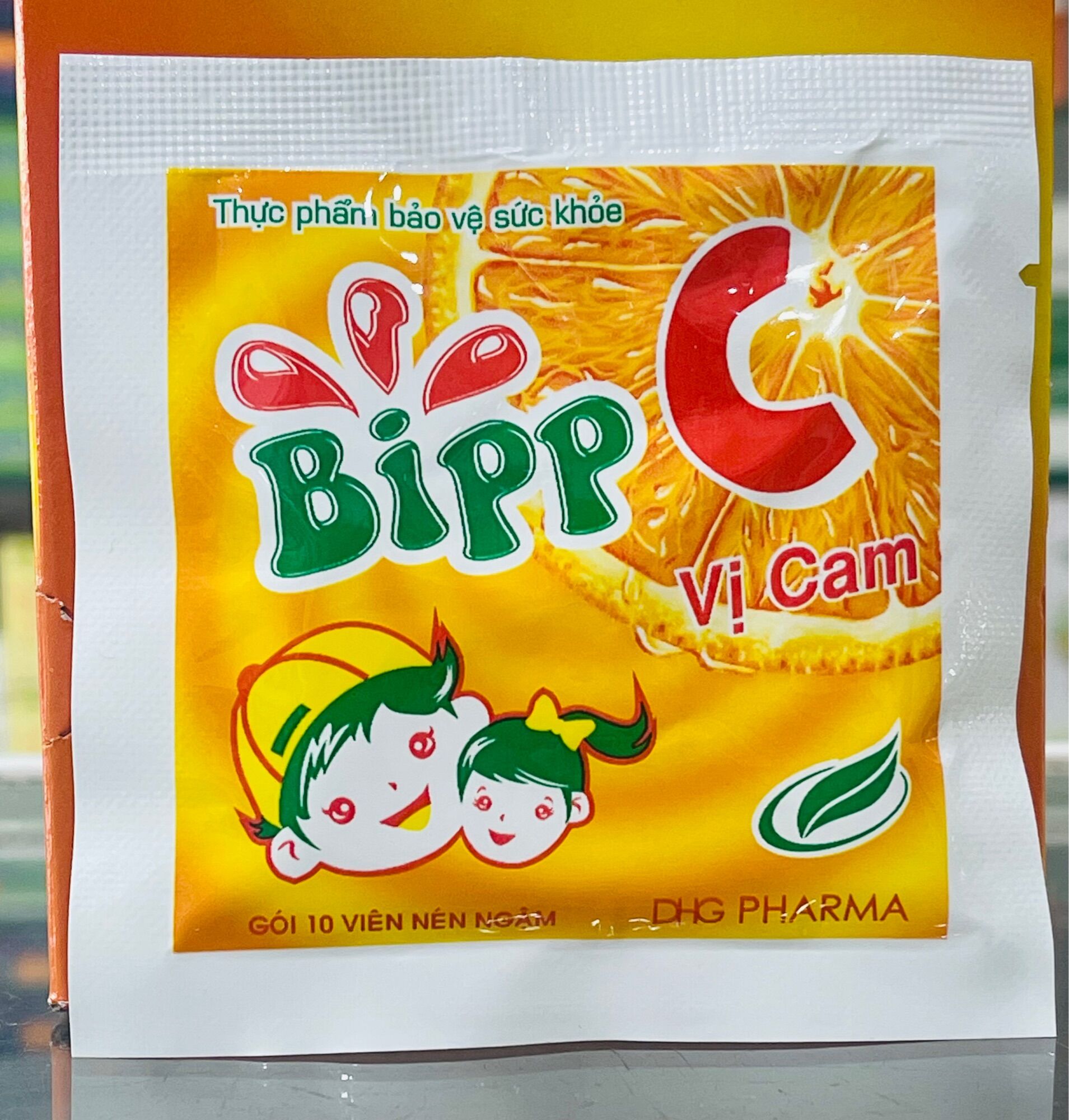 Combo Kẹo Vitamin C vị cam Bipp - 10 viên ngậm/gói x 4 gói