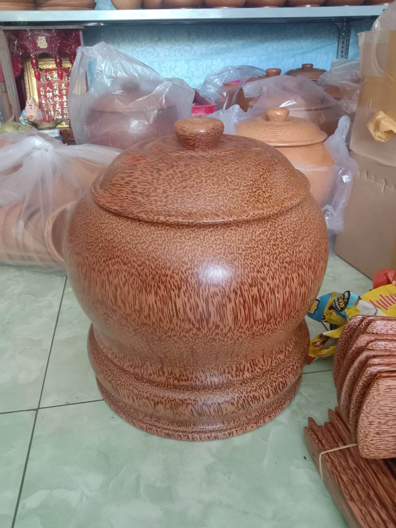 bình ủ giữ ấm bình trà làm từ gỗ dừu