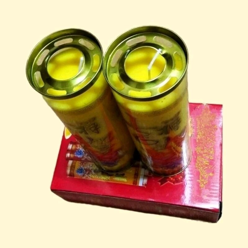 1 cặp đèn sáp bơ cháy 7 ngày