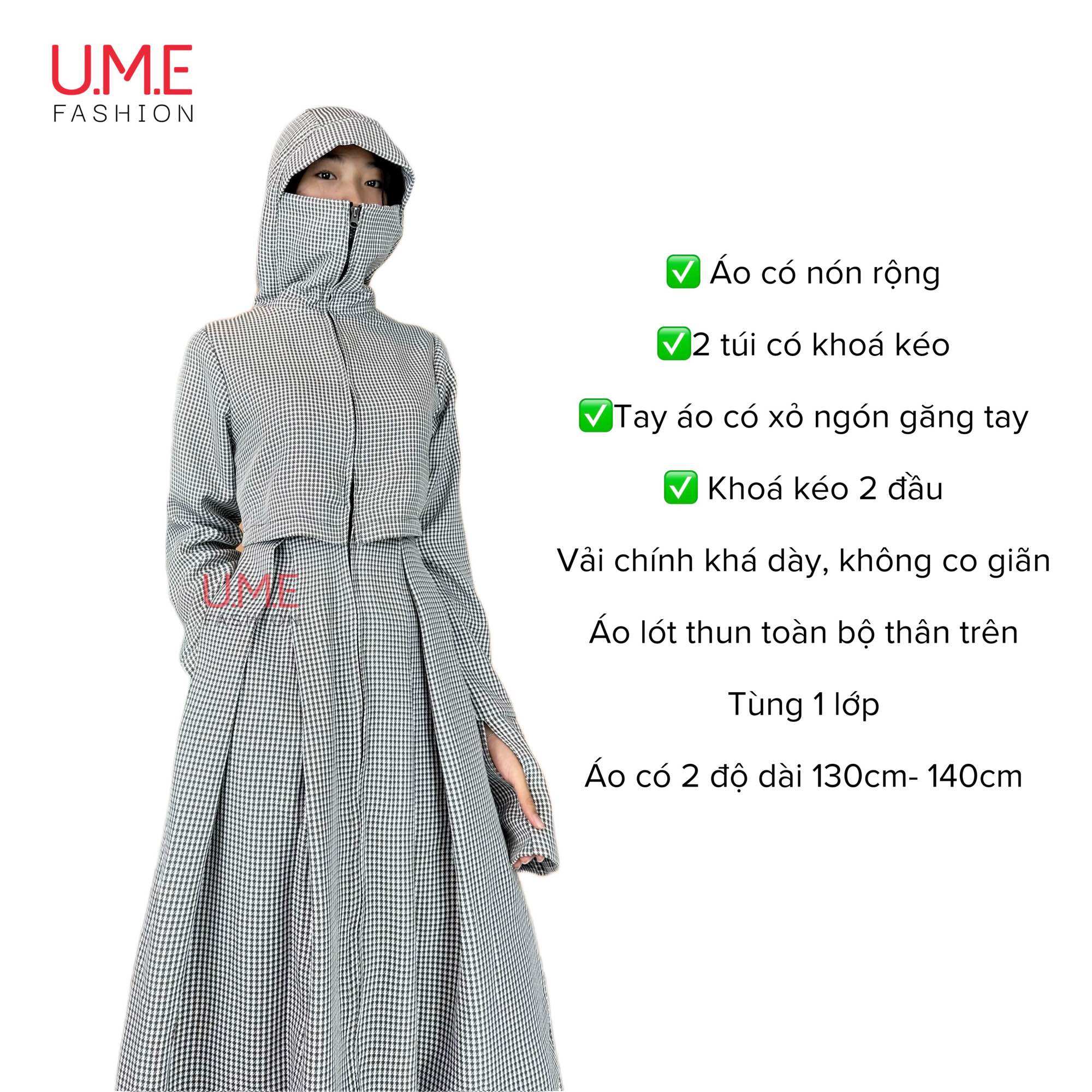 Đầm chống nắng croptop toàn thân răng sói