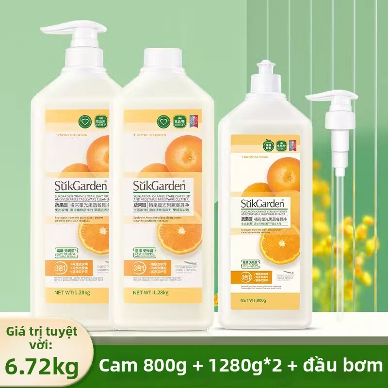 suk garden | Food-Grade Fruit and Vegetable Gentle Hand Wash Detergent 3 Bottles - 4