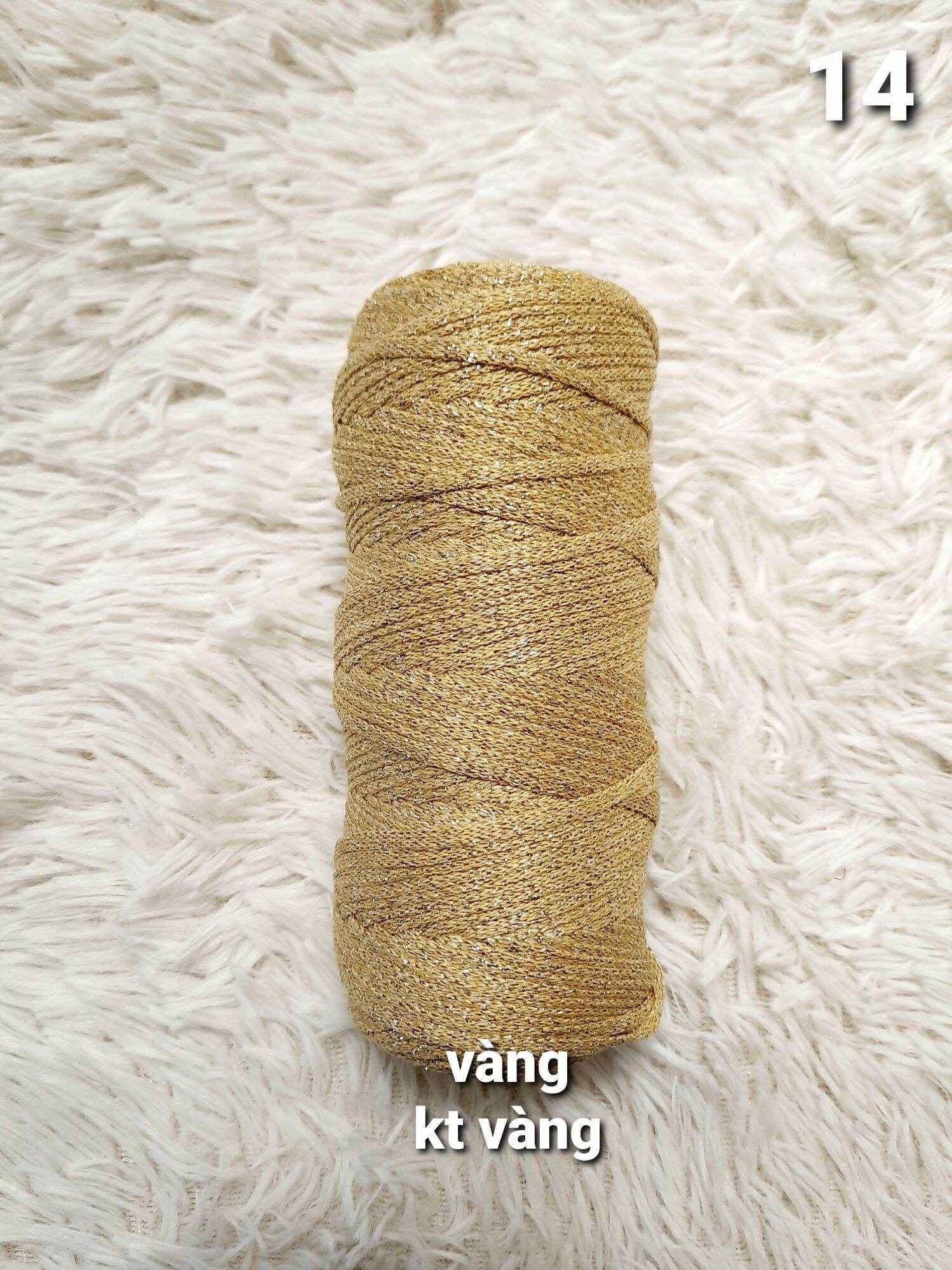 [13-24] Sợi dệt kim tuyến loại đẹp, mềm dùng để móc túi ví, mũ nón