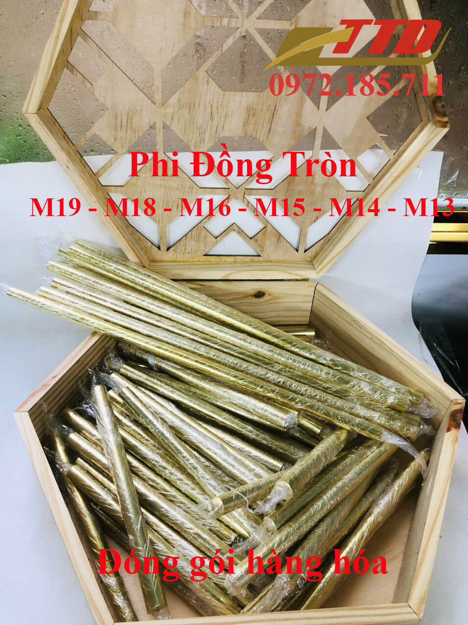 Phi Đồng Đặc, Cọc Đồng Thau P19, P18, P16,P15,P14,P13 dài 10cm, cắt theo mọi kích thước yêu cầu