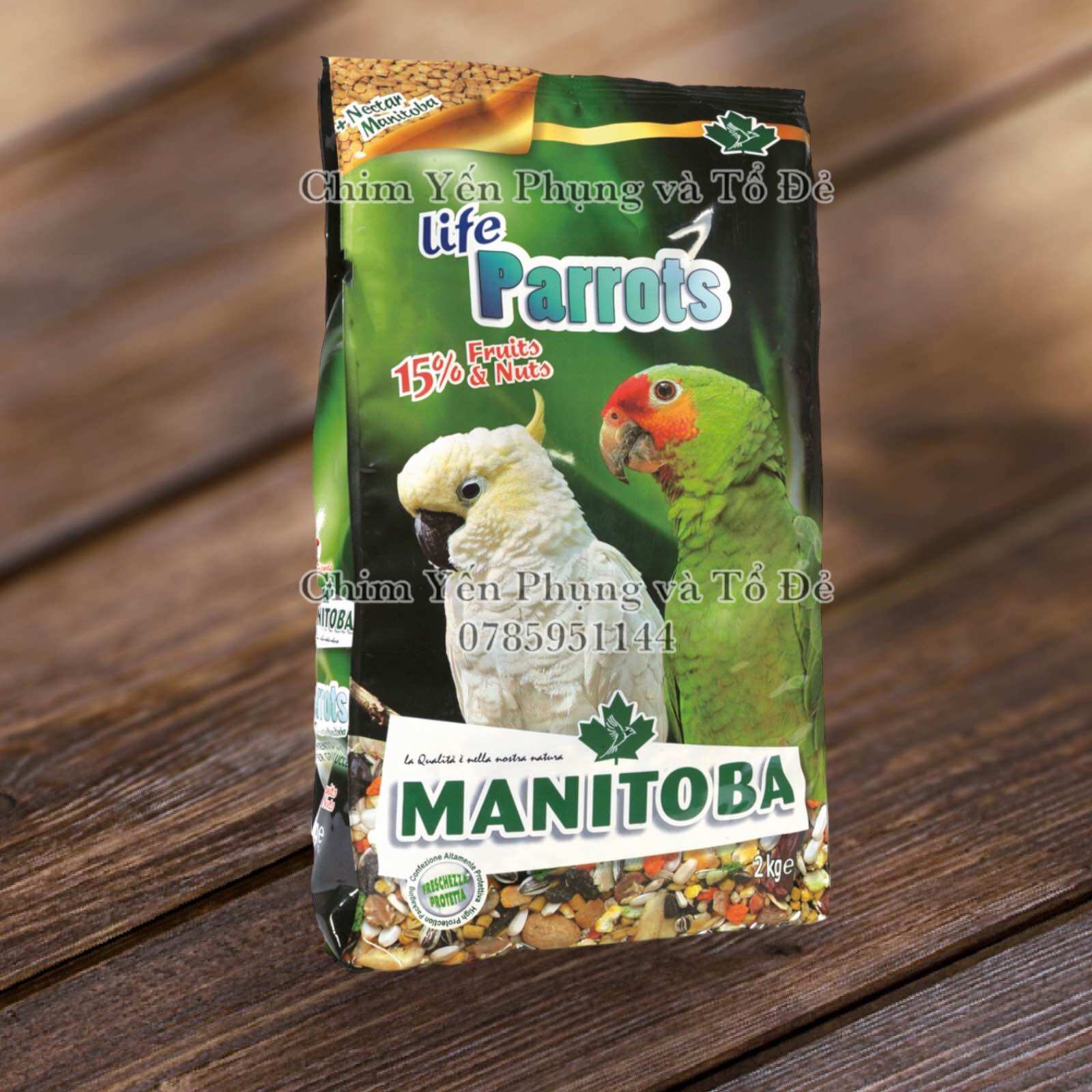 Life Parrots Manitoba (gói 2kg nguyên seal) Thức ăn cao cấp cho Vẹt.