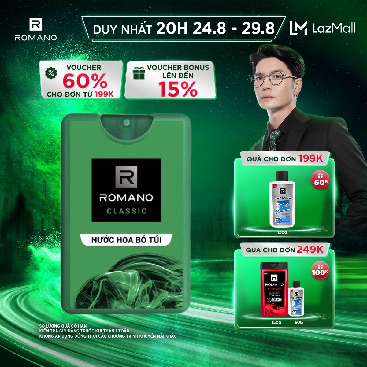 Nước hoa bỏ túi Romano Classic cổ điển lịch lãm 18ml