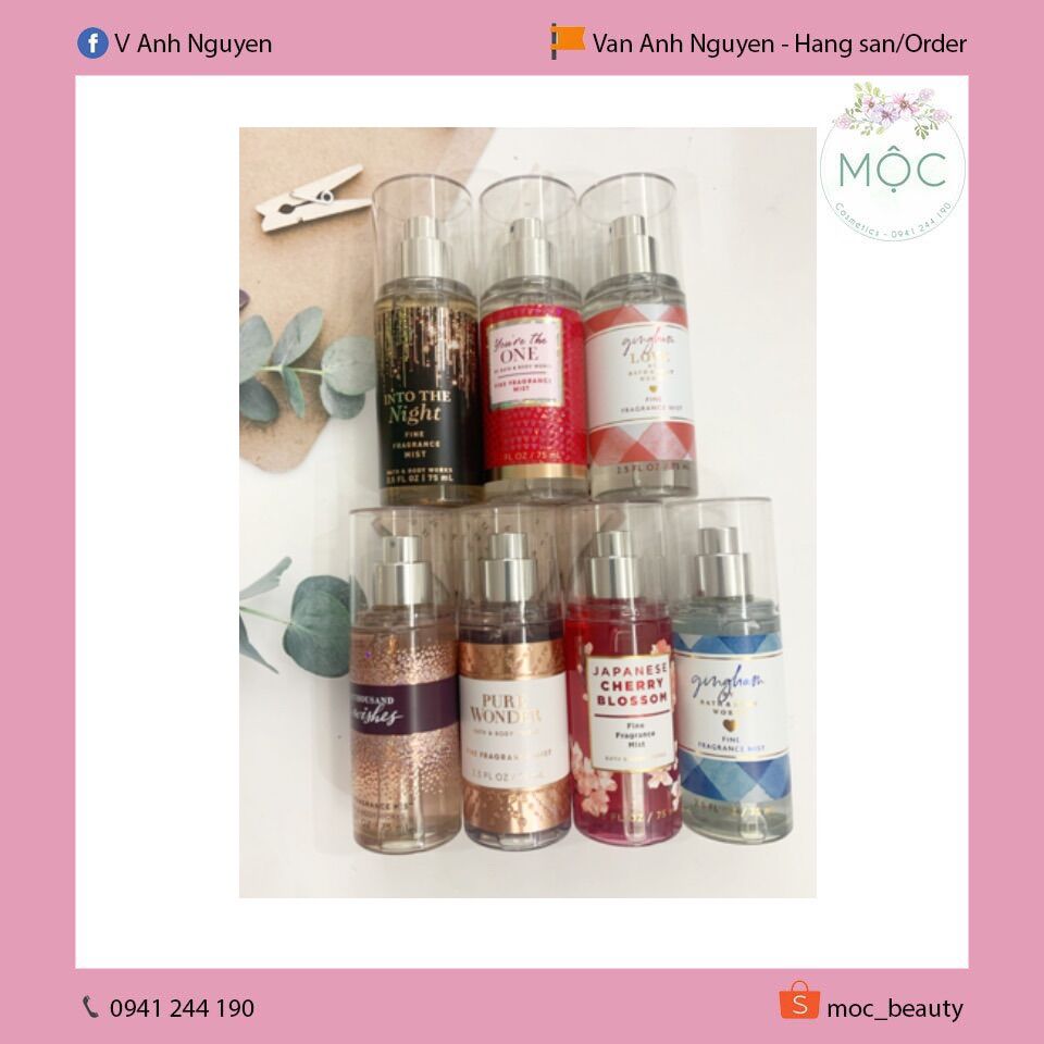 Xịt thơm cơ thể Bath and Body works mini 75ml