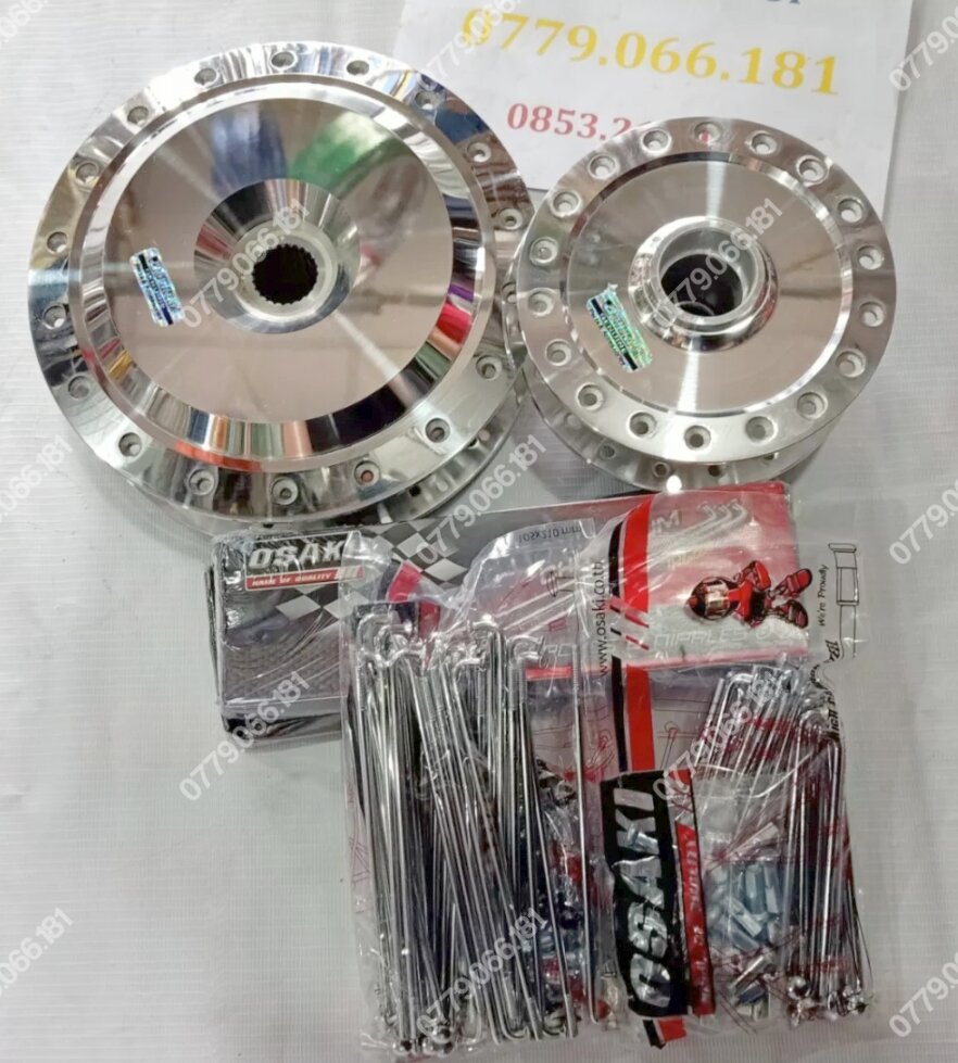 CẶP ĐÙM MẠ CROM TRƯỚC SAU KÈM BỘ CĂM OSAKI LOẠI 1 KHÔNG RỈ SÉT GẮN VỪA VARIO VISION AIRBLABE CLICK THÁI MIO NOVO LUVIAS JANUS KHÔNG CHẾ