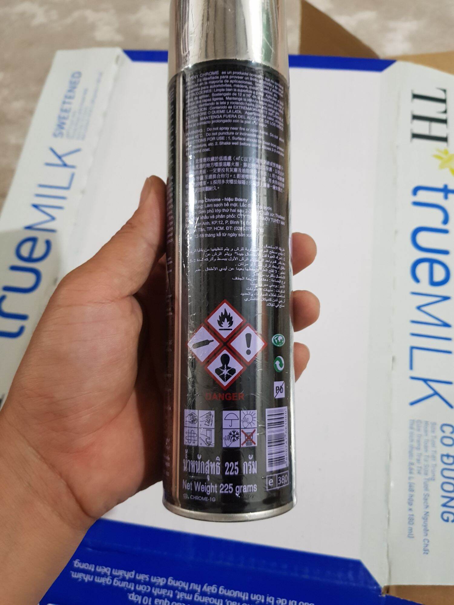 Sơn xịt mạ crom màu inox chcome