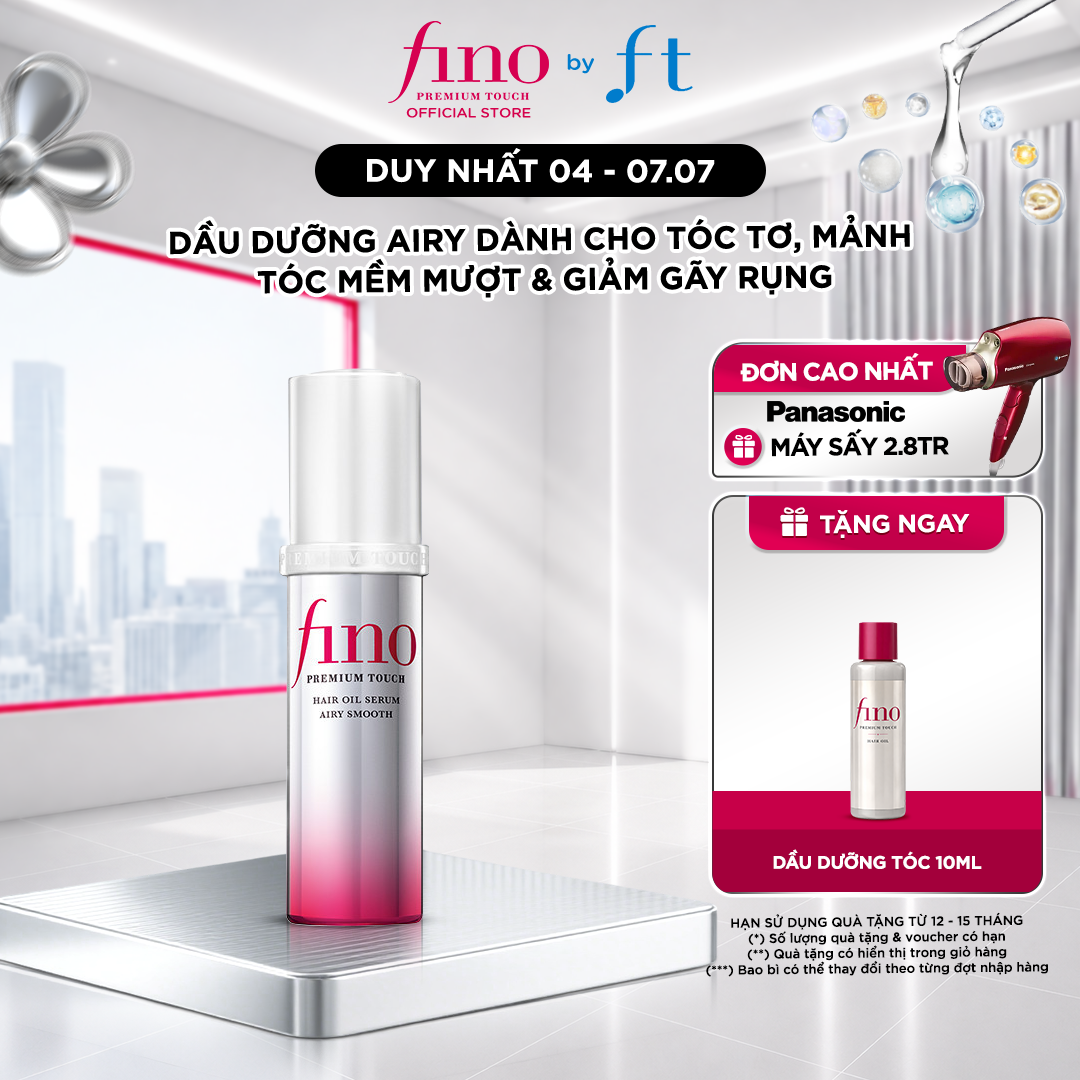 Dầu dưỡng tóc cao cấp FINO PREMIUM TOUCH HAIR OIL SERUM AIRY SMOOTH 70ML