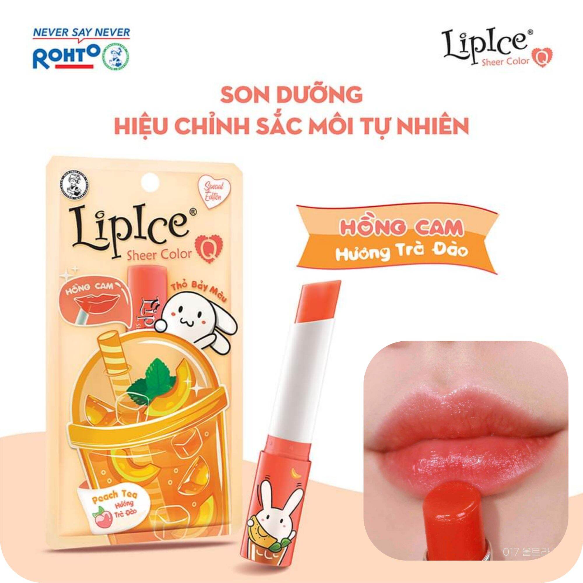 [ MẪU MỚI ] Son Dưỡng Hiệu Chỉnh Sắc Môi Tự Nhiên Lipice Sheer Color Q - ( thỏ 7 màu, trà xanh, socola, trà sữa, dâu )