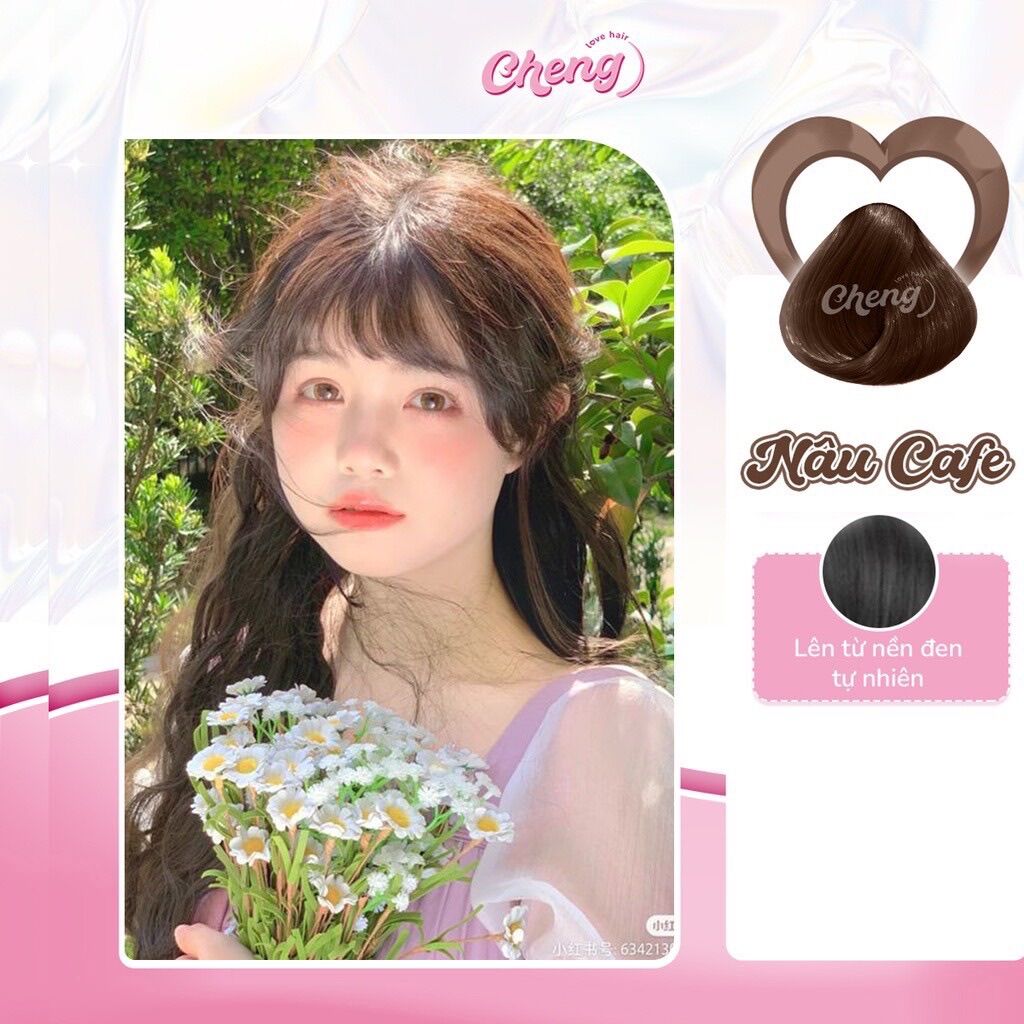 Nhuộm Tóc Màu NÂU CÀ PHÊ - NÂU CAFE Tặng Oxy Và Gang Tay