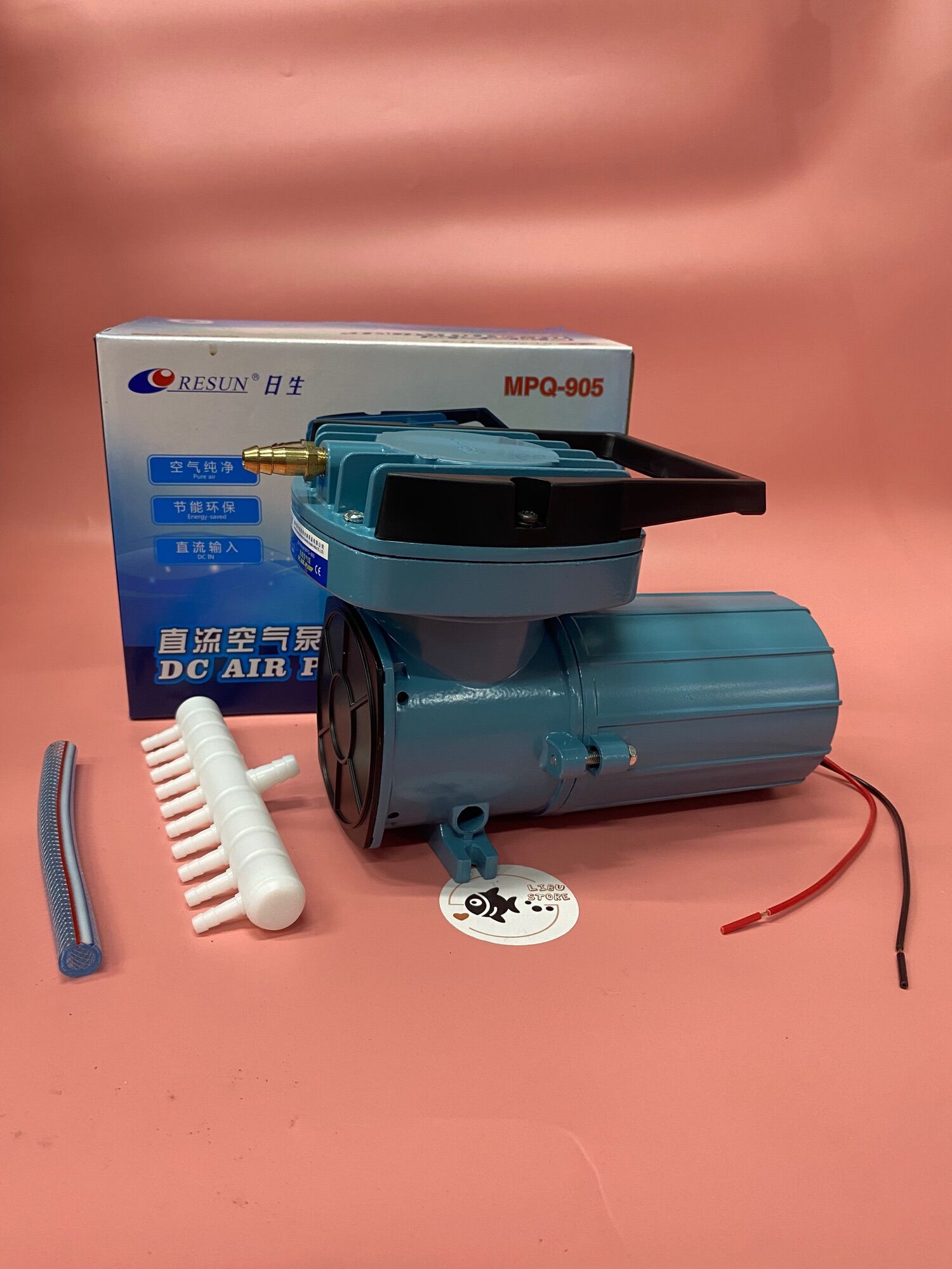 Máy sủi thổi khí oxy 100w resun mpq-905 chạy bình ắc quy 12v