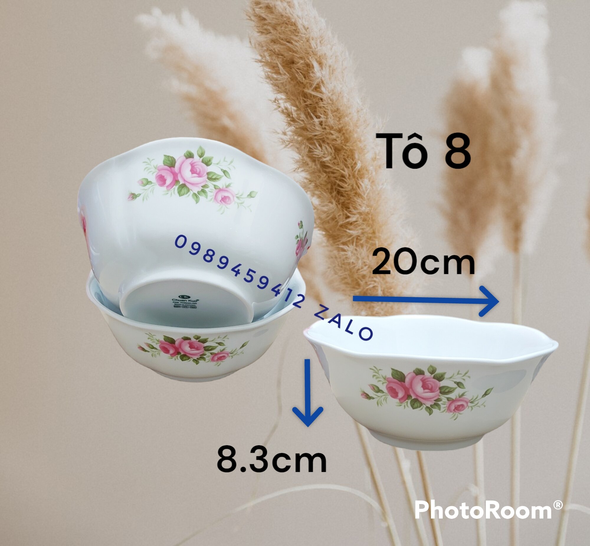 Combo 2 tô sứ tròn gốm sứ CK Việt Nam