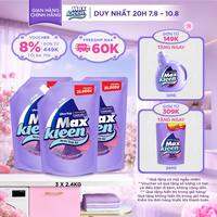 Combo 3 Túi Nước Giặt Xả MaxKleen Hương Nước Hoa Huyền Diệu (2.4kg/túi)