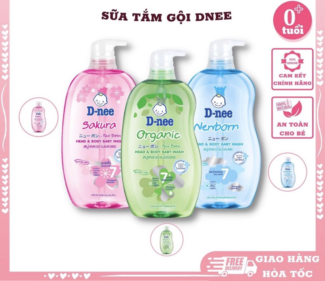 Sữa tắm gội dnee organic 200ml - 400ml