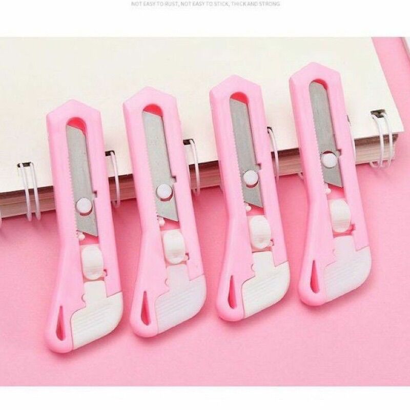 Dao rọc giấy mini màu hồng cute dễ thương