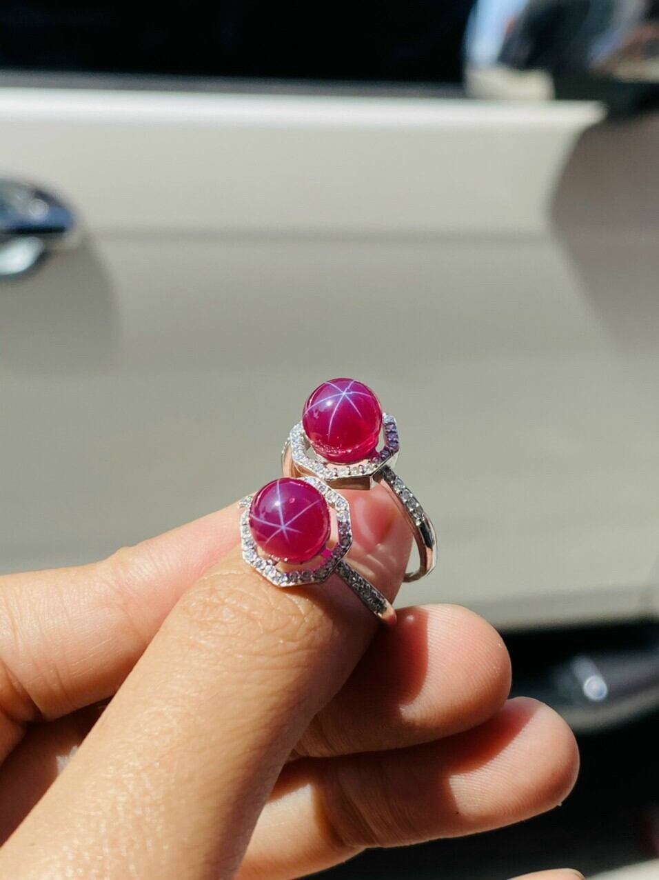 NHẪN RUBY SAO BẠC 925 FREESIZE